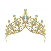 Tiara De Cristal Barroca Com Coroa De Princesa Em Liga Para Noivas, Acessório De Cabelo Para Festas