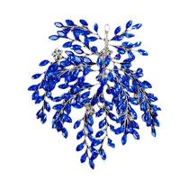 Tiara De Cristal Com Pérolas E Strass Azul Para Mulheres, Acessório De Cabelo Para Festas E