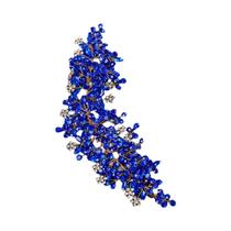 Tiara De Cristal Com Pérolas E Strass Azul Para Mulheres, Acessório De Cabelo Para Festas E
