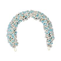 Tiara De Cristal Com Pérolas E Strass Azul Para Mulheres, Acessório De Cabelo Para Festas E