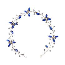 Tiara De Cristal Com Pérolas E Strass Azul Para Mulheres, Acessório De Cabelo Para Festas E