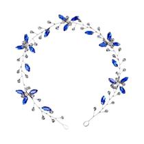Tiara De Cristal Com Pérolas E Strass Azul Para Mulheres, Acessório De Cabelo Para Festas E