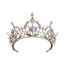 Tiara De Cristal Dourado Com Strass Vintage Barroco Acessórios De Cabelo Para Noivas Tiara De Cristal Dourado Com Strass Vintage Barroco Acessórios De Cabelo Para Noivas
