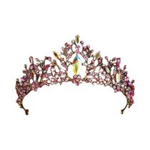 Tiara De Cristal Dourado Com Strass Vintage Barroco Acessórios De Cabelo Para Noivas Tiara De Cristal Dourado Com Strass Vintage Barroco Acessórios De Cabelo Para Noivas