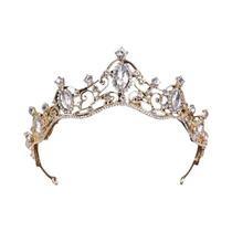 Tiara De Cristal Dourado Com Strass Vintage Barroco Acessórios De Cabelo Para Noivas Tiara De Cristal Dourado Com Strass Vintage Barroco Acessórios De Cabelo Para Noivas
