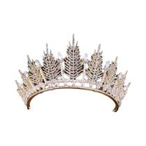 Tiara De Cristal Dourado Com Strass Vintage Barroco Acessórios De Cabelo Para Noivas Tiara De Cristal Dourado Com Strass Vintage Barroco Acessórios De Cabelo Para Noivas
