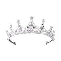 Tiara De Cristal Prateada Para Noivas, Coroa De Princesa Com Strass Para Mulheres, Acessórios De Tiara De Cristal Prateada Para Noivas, Coroa De Princesa Com Strass Para Mulheres, Acessórios De