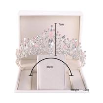 Tiara De Cristal Prateado Com Strass Para Noivas, Joias De Cabelo Para Casamento