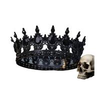 Tiara De Cristal Preto Com Strass Para Festa De Halloween Cosplay Acessórios De Cabelo De Vampiro