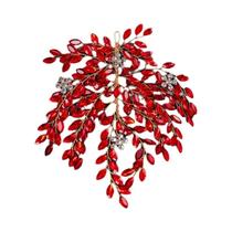 Tiara De Flor De Cristal Vermelho Com Strass E Pérolas, Acessório De Cabelo Para Noivas E Festas, Tiara De Flor De Cristal Vermelho Com Strass E Pérolas, Acessório De Cabelo Para Noivas E Festas,