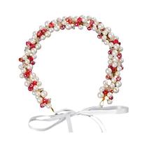 Tiara De Flor De Cristal Vermelho Com Strass E Pérolas, Acessório De Cabelo Para Noivas E Festas, Tiara De Flor De Cristal Vermelho Com Strass E Pérolas, Acessório De Cabelo Para Noivas E Festas,