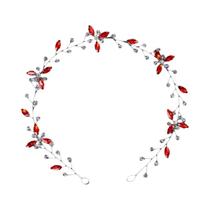 Tiara De Flor De Cristal Vermelho Com Strass E Pérolas Para Noivas, Festas E Casamentos Acessório
