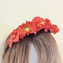 Tiara de Flores Coloridas para Penteados Flores Mistas