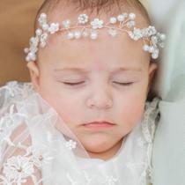 Tiara de Flores Luxo Elegante para Bebês e Crianças