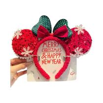 Tiara De Laço Minnie Fofa Para Mulheres, Decoração De Cabelo Para Festas De Natal