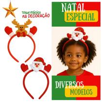 Tiara de Natal Papai Noel Acessório Divertido Festas Confraternizações Infantil Adulto Fantasia Temática Enfeite Cabelo Tiara de Natal Papai Noel Acessório Divertido Festas Confraternizações Infantil Adulto Fantasia Temática Enfeite Cabelo