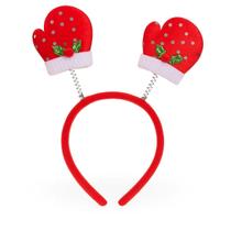 Tiara de Natal Papai Noel Arco Flexível Acessório Natalino Tiara de Natal Papai Noel Arco Flexível Acessório Natalino