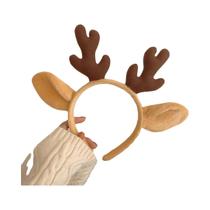 Tiara De Natal Para Mulheres Com Pelúcia, Formato De Chifres De Animal, Acessório De Festa Fofo