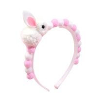 Tiara De Orelhas De Coelho Com Pompom De Pelúcia Para Meninas, Acessório De Cabelo Fofo Para