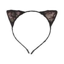Tiara De Orelhas De Gato Em Renda Preta E Branca Para Mulheres, Acessório Sexy De Orelhas De Coelho Tiara De Orelhas De Gato Em Renda Preta E Branca Para Mulheres, Acessório Sexy De Orelhas De Coelho