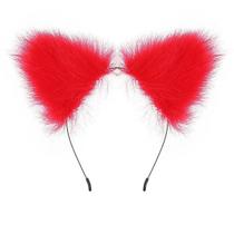 Tiara de Orelhas de Pelucia Vermelha Fetiche, Sado & BDSM