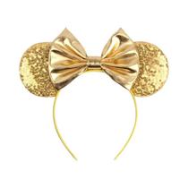 Tiara De Orelhas De Rato Com Laços De Lantejoulas Coloridas Para Mulheres E Meninas, Acessório De