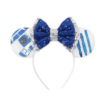 Tiara De Orelhas De Rato Da Disney Com Laço De Lantejoulas Para Meninas E Meninos, Festa, Cosplay,