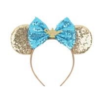 Tiara De Orelhas De Rato Do Castelo Da Disney Com Fogos De Artifício Para Meninas, Laço De