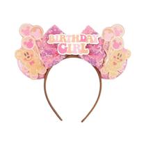 Tiara De Orelhas Do Mickey Com Lantejoulas E Laço De Castelo Para Meninas E Mulheres, Acessório De