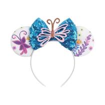Tiara De Orelhas Do Mickey Mouse Com Laço De Lantejoulas Para Crianças, Adultos E Bebês - Acessórios