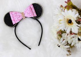 Tiara De Orelhinha Festa Super Luxo Infantil Minnie Rosa Tiara De Orelhinha Festa Super Luxo Infantil Minnie Rosa
