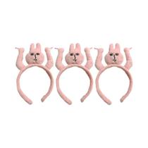 Tiara De Pelúcia Coelho Rosa Divertida E Única Para Cabelo, Faixa De Cabelo Para Franja, Decoração