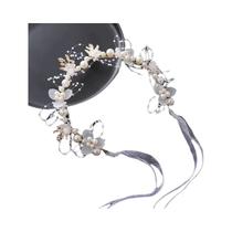 Tiara De Pérolas E Flores Para Crianças, Acessório De Cabelo Para Noivas, Guirlanda De Fita