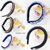 TIARA de PEROLAS LUXO DECORADA ARTESANAL - REF 900/0126