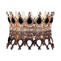 Tiara De Princesa Barroca De Cristal, Coroa Completa, Tiara De Rei, Acessório De Joias Para Cabelo
