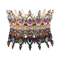 Tiara De Princesa Barroca De Cristal, Coroa Completa, Tiara De Rei, Acessório De Joias Para Cabelo