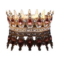 Tiara De Princesa Barroca De Cristal, Coroa Completa, Tiara De Rei, Acessório De Joias Para Cabelo