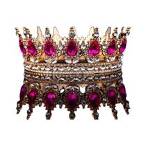 Tiara De Princesa Barroca De Cristal, Coroa Completa, Tiara De Rei, Acessório De Joias Para Cabelo