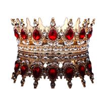 Tiara De Princesa Barroca De Cristal, Coroa Completa, Tiara De Rei, Acessório De Joias Para Cabelo