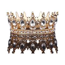 Tiara De Princesa Barroca De Cristal, Coroa Completa, Tiara De Rei, Acessório De Joias Para Cabelo