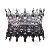 Tiara De Princesa Barroca De Cristal, Coroa Completa, Tiara De Rei, Acessório De Joias Para Cabelo
