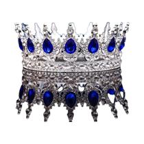 Tiara De Princesa Barroca De Cristal, Coroa Completa, Tiara De Rei, Acessório De Joias Para Cabelo