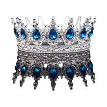 Tiara De Princesa Barroca De Cristal, Coroa Completa, Tiara De Rei, Acessório De Joias Para Cabelo