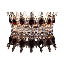 Tiara De Princesa Barroca De Cristal, Coroa Completa, Tiara De Rei, Acessório De Joias Para Cabelo