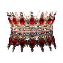 Tiara De Princesa Barroca De Cristal, Coroa Completa, Tiara De Rei, Acessório De Joias Para Cabelo