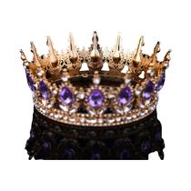 Tiara De Princesa Barroca De Cristal, Coroa Completa, Tiara De Rei, Acessório De Joias Para Cabelo