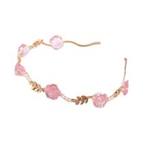 Tiara De Resina Rosa Com Folhas Para Mulheres E Meninas, Acessórios De Cabelo Fashion Tiara De Resina Rosa Com Folhas Para Mulheres E Meninas, Acessórios De Cabelo Fashion
