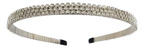 Tiara De Strass 3 Fileiras Delicada Metal Luxo Confortavel