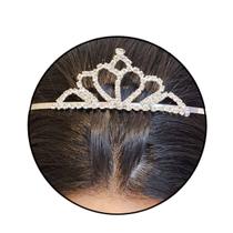 Tiara delicada coroa strass debutante daminha festa penteado