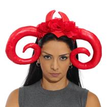 Tiara Demoníaca Vermelha para Fantasias Halloween e Festas Tiara Demoníaca Vermelha para Fantasias Halloween e Festas